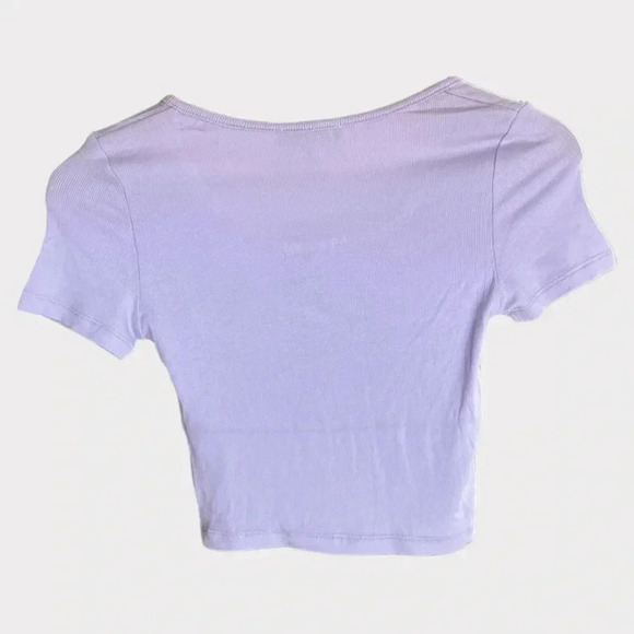 Olivaceous Short Sleeve Crop Top in Purple Size Small - Picture 5 of 6